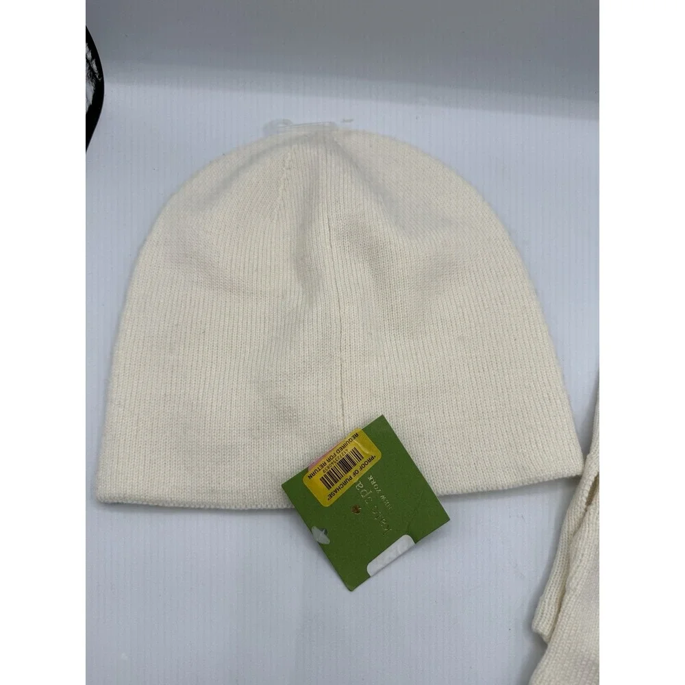 IVORY Kate Spade New York Fingerless Gloves/Arm Warmer & MATCHING BEANIE HAT!